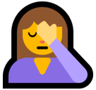 Woman Facepalming Emoji, Microsoft style
