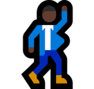 Man Dancing Emoji with Dark Skin Tone, Microsoft style