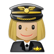 Woman Pilot Emoji with Medium-Light Skin Tone, Samsung style