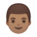 Man Emoji with Medium Skin Tone, Google style