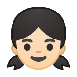 Girl Emoji with Light Skin Tone, Google style