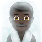 Person in Steamy Room Emoji with Dark Skin Tone, Apple style