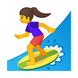 Woman Surfing Emoji, Google style