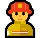 Man Firefighter Emoji, Microsoft style