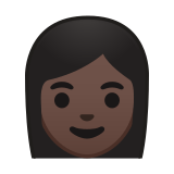 Woman Emoji with Dark Skin Tone, Google style