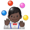 Person Juggling Emoji with Dark Skin Tone, Samsung style