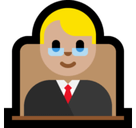 Man Judge Emoji with Medium-Light Skin Tone, Microsoft style