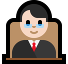 Man Judge Emoji with Light Skin Tone, Microsoft style