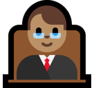 Man Judge Emoji with Medium Skin Tone, Microsoft style