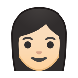 Woman Emoji with Light Skin Tone, Google style