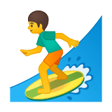 Man Surfing Emoji, Google style