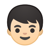 Boy Emoji with Light Skin Tone, Google style
