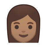 Woman Emoji with Medium Skin Tone, Google style