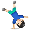 Man Cartwheeling Emoji with Light Skin Tone, Samsung style