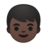 Boy Emoji with Dark Skin Tone, Google style
