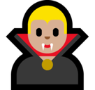 Man Vampire Emoji with Medium-Light Skin Tone, Microsoft style