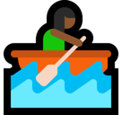 Woman Rowing Boat Emoji with Medium-Dark Skin Tone, Microsoft style