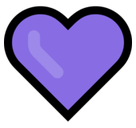 Purple Heart Emoji, Microsoft style