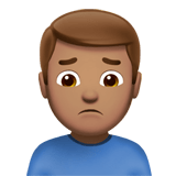 Man Frowning Emoji with Medium Skin Tone, Apple style