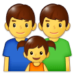 Family: Man, Man, Girl Emoji, Samsung style