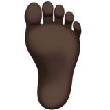 Foot Emoji with Dark Skin Tone, Apple style