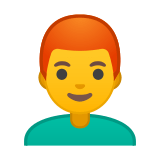 Man: Red Hair Emoji, Google style