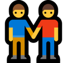 Two Men Holding Hands Emoji, Microsoft style