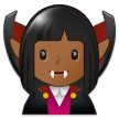 Woman Vampire Emoji with Medium-Dark Skin Tone, Samsung style