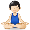 Man in Lotus Position Emoji with Light Skin Tone, Samsung style