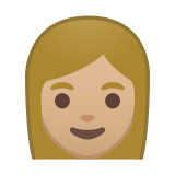 Woman Emoji with Medium-Light Skin Tone, Google style