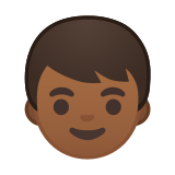 Boy Emoji with Medium-Dark Skin Tone, Google style