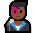 Man Singer Emoji with Medium-Dark Skin Tone, Microsoft style
