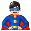 Man Superhero Emoji with Light Skin Tone, Samsung style