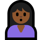 Person Pouting Emoji with Medium-Dark Skin Tone, Microsoft style