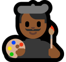 Man Artist Emoji with Medium-Dark Skin Tone, Microsoft style