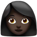 Woman Emoji with Dark Skin Tone, Apple style