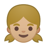 Girl Emoji with Medium-Light Skin Tone, Google style