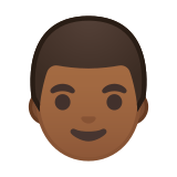 Man Emoji with Medium-Dark Skin Tone, Google style