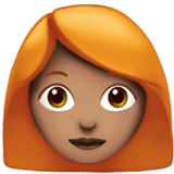 Woman: Medium Skin Tone, Red Hair, Apple style