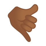 Call Me Hand Emoji with Medium-Dark Skin Tone, Google style