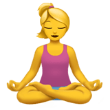 Woman in Lotus Position Emoji, Apple style
