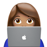 Woman Technologist Emoji with Medium Skin Tone, Apple style