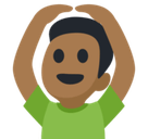 Man Gesturing Ok Emoji with Medium-Dark Skin Tone, Facebook style