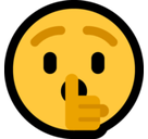 Shushing Face Emoji, Microsoft style
