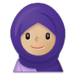 Woman with Headscarf Emoji with Medium-Light Skin Tone, Samsung style