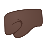 Left-Facing Fist Emoji with Dark Skin Tone, Google style