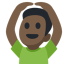 Man Gesturing Ok Emoji with Dark Skin Tone, Facebook style