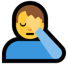 Man Facepalming Emoji, Microsoft style