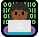 Woman Technologist Emoji with Medium-Dark Skin Tone, Microsoft style