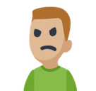 Man Frowning Emoji with Medium-Light Skin Tone, Facebook style